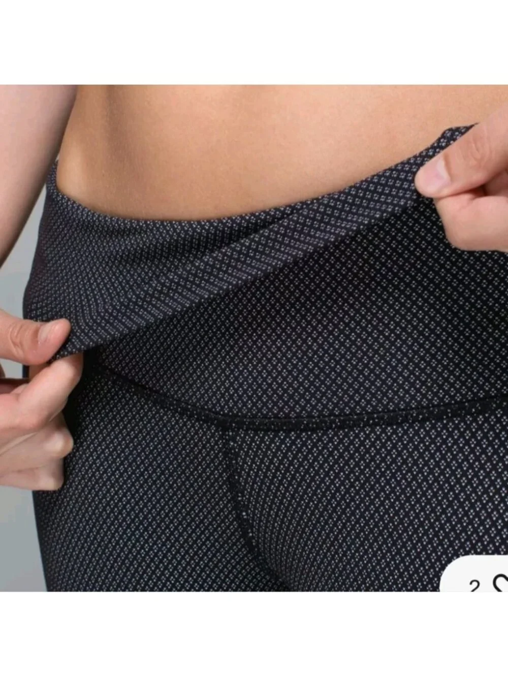 Lululemon Wunder Under Pant *Print (Roll Down)Diamond Dot Black White
